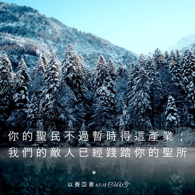 Picture 03 - 以 賽 亞 書 63:18 CUVT - 你 的 聖 民 不 過 暫 時 得 這 產 業 - Bible Verse Picture