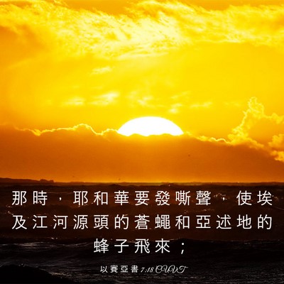 Picture 03 - 以 賽 亞 書 7:18 CUVT - 那 時 ， 耶 和 華 要 發 嘶 聲 ， 使 - Bible Verse Picture