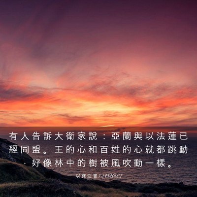 Picture 03 - 以 賽 亞 書 7:2 CUVT - 有 人 告 訴 大 衛 家 說 ： 亞 蘭 與 - Bible Verse Picture