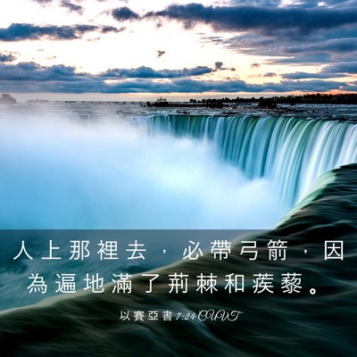 Picture 03 - 以 賽 亞 書 7:24 CUVT - 人 上 那 裡 去 ， 必 帶 弓 箭 ， 因 - Bible Verse Picture