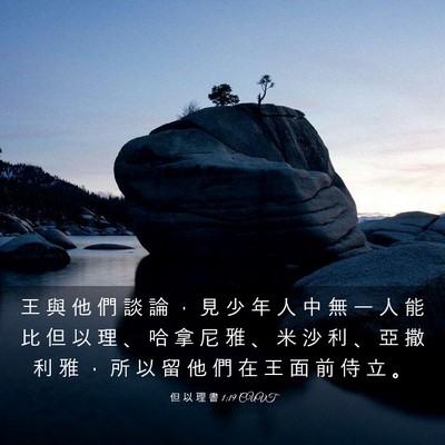 Picture 03 - 但 以 理 書 1:19 CUVT - 王 與 他 們 談 論 ， 見 少 年 人 中 - Bible Verse Picture