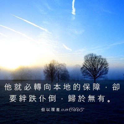 Picture 03 - 但 以 理 書 11:19 CUVT - 他 就 必 轉 向 本 地 的 保 障 ， 卻 - Bible Verse Picture