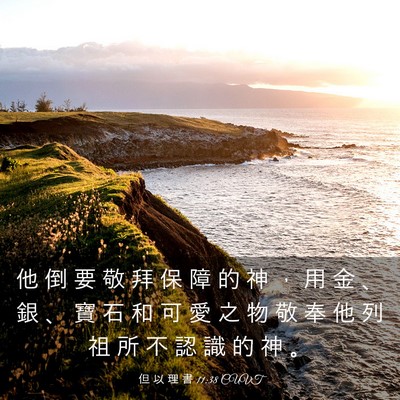 Picture 03 - 但 以 理 書 11:38 CUVT - 他 倒 要 敬 拜 保 障 的 神 ， 用 金 - Bible Verse Picture