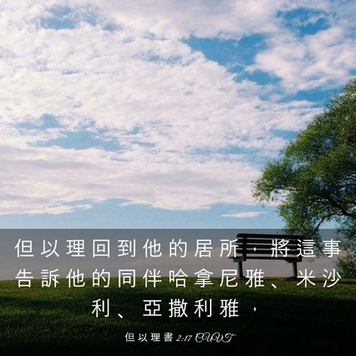 Picture 03 - 但 以 理 書 2:17 CUVT - 但 以 理 回 到 他 的 居 所 ， 將 這 - Bible Verse Picture