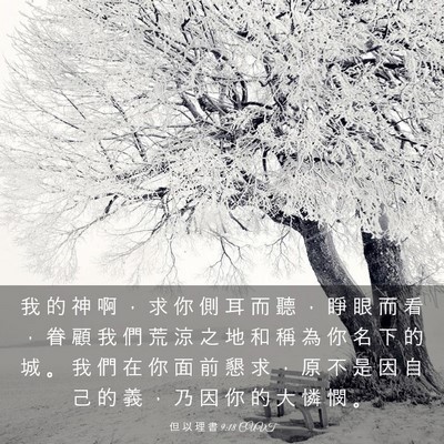 Picture 03 - 但 以 理 書 9:18 CUVT - 我 的 神 啊 ， 求 你 側 耳 而 聽 ， - Bible Verse Picture
