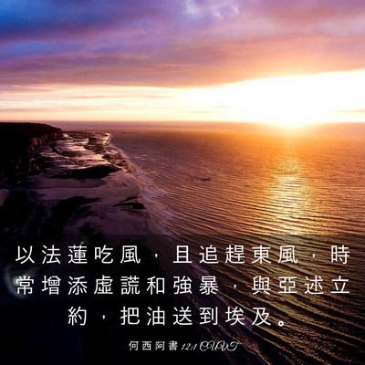 Picture 03 - 何 西 阿 書 12:1 CUVT - 以 法 蓮 吃 風 ， 且 追 趕 東 風 ， - Bible Verse Picture