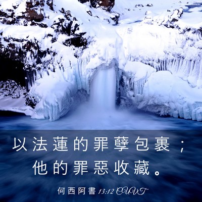 Picture 03 - 何 西 阿 書 13:12 CUVT - 以 法 蓮 的 罪 孽 包 裹 ； 他 的 罪 - Bible Verse Picture