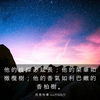 Picture 03 - 何 西 阿 書 14:6 CUVT - 他 的 枝 條 必 延 長 ； 他 的 榮 華 - Bible Verse Picture