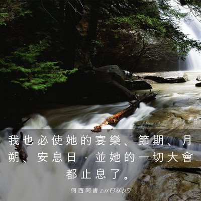 Picture 03 - 何 西 阿 書 2:11 CUVT - 我 也 必 使 她 的 宴 樂 、 節 期 、 - Bible Verse Picture