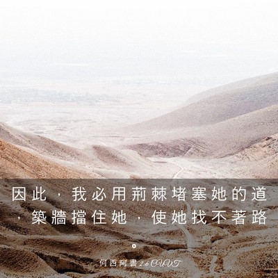 Picture 03 - 何 西 阿 書 2:6 CUVT - 因 此 ， 我 必 用 荊 棘 堵 塞 她 的 - Bible Verse Picture