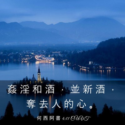 Picture 03 - 何 西 阿 書 4:11 CUVT - 姦 淫 和 酒 ， 並 新 酒 ， 奪 去 人 - Bible Verse Picture