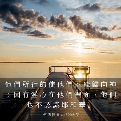 Picture 03 - 何 西 阿 書 5:4 CUVT - 他 們 所 行 的 使 他 們 不 能 歸 向 - Bible Verse Picture