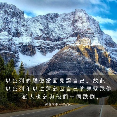 Picture 03 - 何 西 阿 書 5:5 CUVT - 以 色 列 的 驕 傲 當 面 見 證 自 己 - Bible Verse Picture