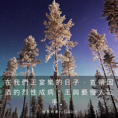 Picture 03 - 何 西 阿 書 7:5 CUVT - 在 我 們 王 宴 樂 的 日 子 ， 首 領 - Bible Verse Picture
