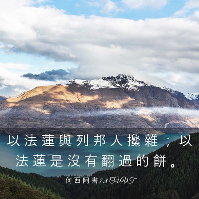 Picture 03 - 何 西 阿 書 7:8 CUVT - 以 法 蓮 與 列 邦 人 攙 雜 ； 以 法 - Bible Verse Picture