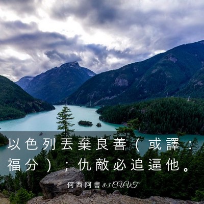 Picture 03 - 何 西 阿 書 8:3 CUVT - 以 色 列 丟 棄 良 善 （ 或 譯 ： 福 - Bible Verse Picture