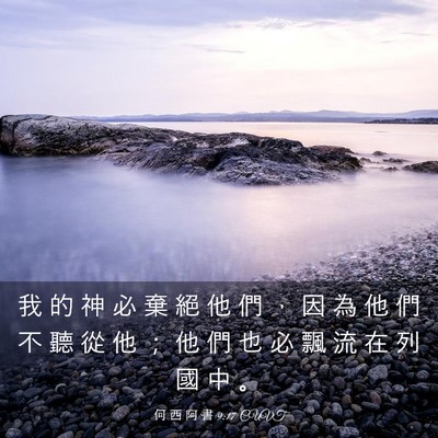 Picture 03 - 何 西 阿 書 9:17 CUVT - 我 的 神 必 棄 絕 他 們 ， 因 為 他 - Bible Verse Picture