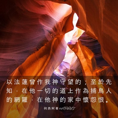 Picture 03 - 何 西 阿 書 9:8 CUVT - 以 法 蓮 曾 作 我 神 守 望 的 ； 至 - Bible Verse Picture