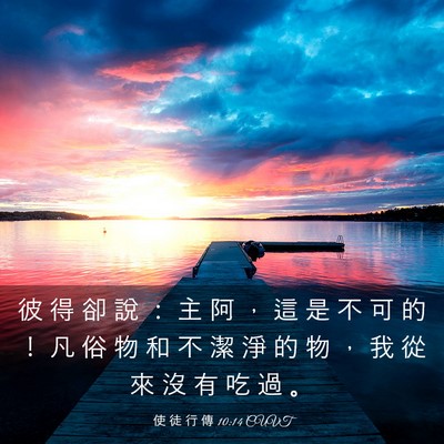 Picture 03 - 使 徒 行 傳 10:14 CUVT - 彼 得 卻 說 ： 主 阿 ， 這 是 不 可 - Bible Verse Picture