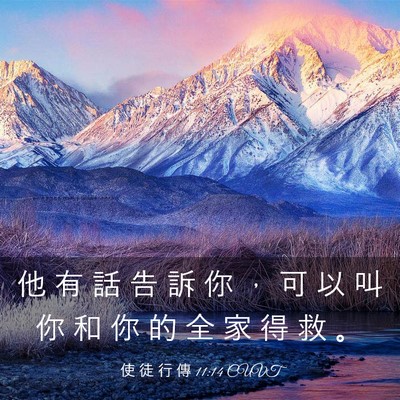 Picture 03 - 使 徒 行 傳 11:14 CUVT - 他 有 話 告 訴 你 ， 可 以 叫 你 和 - Bible Verse Picture