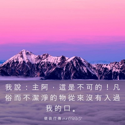 Picture 03 - 使 徒 行 傳 11:8 CUVT - 我 說 ： 主 阿 ， 這 是 不 可 的 ！ - Bible Verse Picture