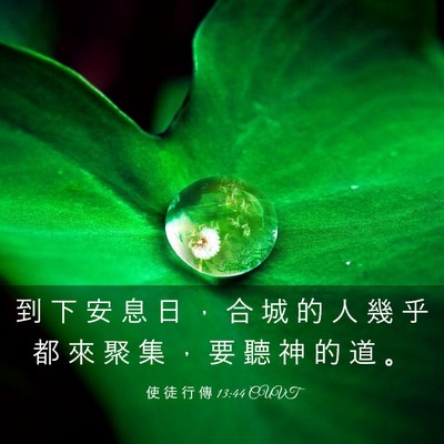Picture 03 - 使 徒 行 傳 13:44 CUVT - 到 下 安 息 日 ， 合 城 的 人 幾 乎 - Bible Verse Picture