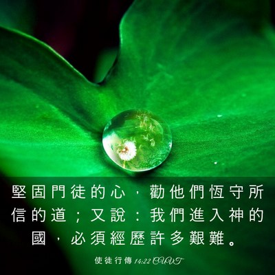 Picture 03 - 使 徒 行 傳 14:22 CUVT - 堅 固 門 徒 的 心 ， 勸 他 們 恆 守 - Bible Verse Picture