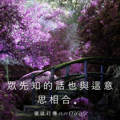 Picture 03 - 使 徒 行 傳 15:15 CUVT - 眾 先 知 的 話 也 與 這 意 思 相 合 - Bible Verse Picture
