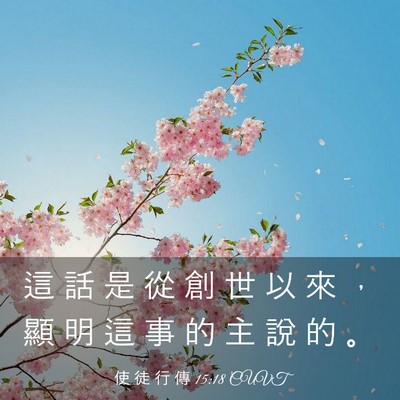 Picture 03 - 使 徒 行 傳 15:18 CUVT - 這 話 是 從 創 世 以 來 ， 顯 明 這 - Bible Verse Picture