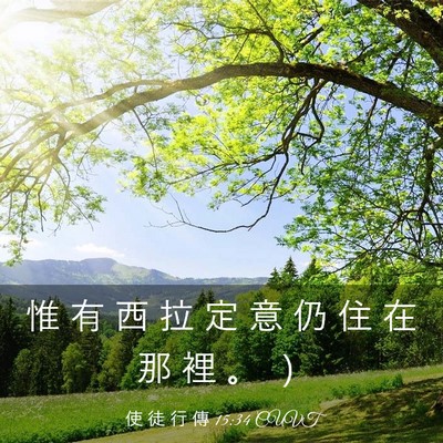 Picture 03 - 使 徒 行 傳 15:34 CUVT - 惟 有 西 拉 定 意 仍 住 在 那 裡 。 - Bible Verse Picture