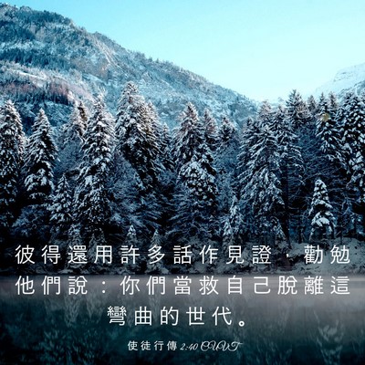 Picture 03 - 使 徒 行 傳 2:40 CUVT - 彼 得 還 用 許 多 話 作 見 證 ， 勸 - Bible Verse Picture