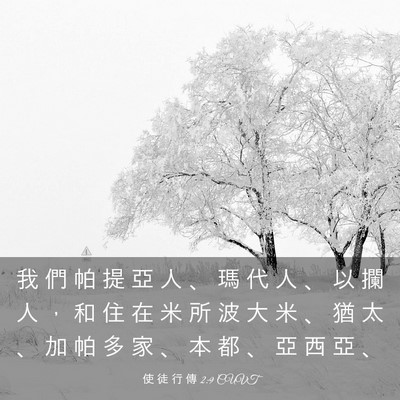 Picture 03 - 使 徒 行 傳 2:9 CUVT - 我 們 帕 提 亞 人 、 瑪 代 人 、 以 - Bible Verse Picture