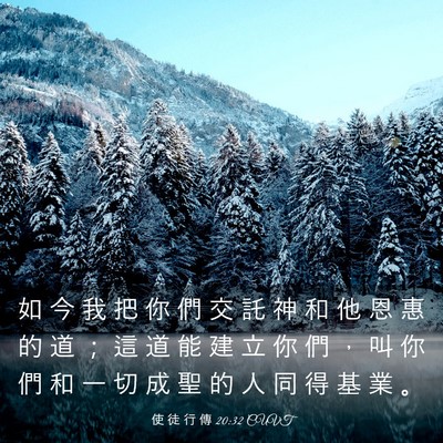 Picture 03 - 使 徒 行 傳 20:32 CUVT - 如 今 我 把 你 們 交 託 神 和 他 恩 - Bible Verse Picture