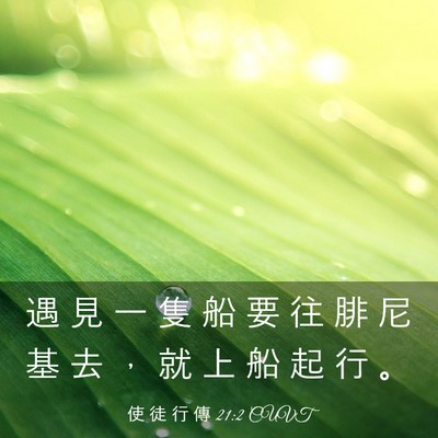 Picture 03 - 使 徒 行 傳 21:2 CUVT - 遇 見 一 隻 船 要 往 腓 尼 基 去 ， - Bible Verse Picture