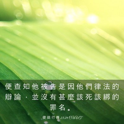 Picture 03 - 使 徒 行 傳 23:29 CUVT - 便 查 知 他 被 告 是 因 他 們 律 法 - Bible Verse Picture