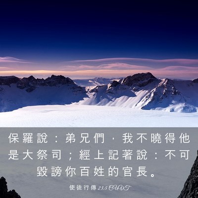 Picture 03 - 使 徒 行 傳 23:5 CUVT - 保 羅 說 ： 弟 兄 們 ， 我 不 曉 得 - Bible Verse Picture