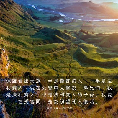 Picture 03 - 使 徒 行 傳 23:6 CUVT - 保 羅 看 出 大 眾 一 半 是 撒 都 該 - Bible Verse Picture