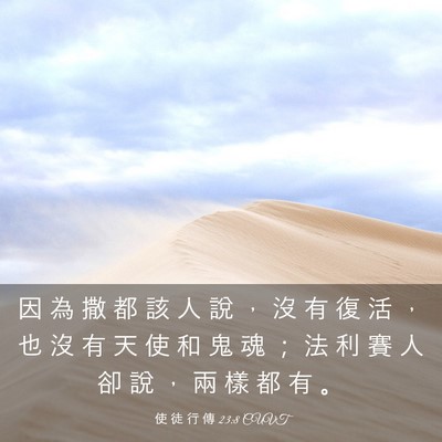 Picture 03 - 使 徒 行 傳 23:8 CUVT - 因 為 撒 都 該 人 說 ， 沒 有 復 活 - Bible Verse Picture