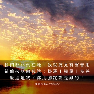 Picture 03 - 使 徒 行 傳 26:14 CUVT - 我 們 都 仆 倒 在 地 ， 我 就 聽 見 - Bible Verse Picture