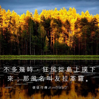 Picture 03 - 使 徒 行 傳 27:14 CUVT - 不 多 幾 時 ， 狂 風 從 島 上 撲 下 - Bible Verse Picture