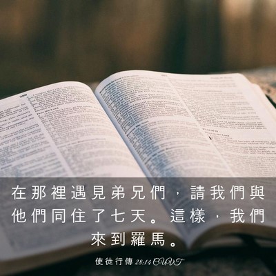 Picture 03 - 使 徒 行 傳 28:14 CUVT - 在 那 裡 遇 見 弟 兄 們 ， 請 我 們 - Bible Verse Picture