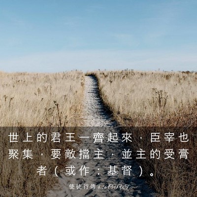 Picture 03 - 使 徒 行 傳 4:26 CUVT - 世 上 的 君 王 一 齊 起 來 ， 臣 宰 - Bible Verse Picture