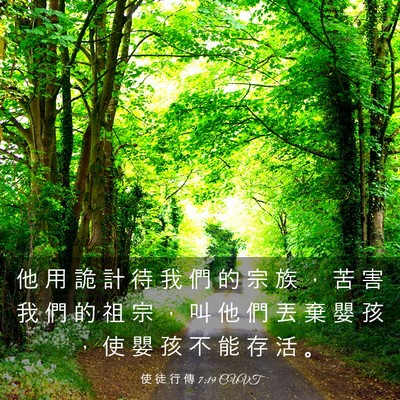 Picture 03 - 使 徒 行 傳 7:19 CUVT - 他 用 詭 計 待 我 們 的 宗 族 ， 苦 - Bible Verse Picture