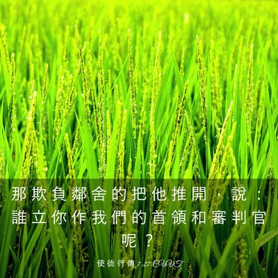 Picture 03 - 使 徒 行 傳 7:27 CUVT - 那 欺 負 鄰 舍 的 把 他 推 開 ， 說 - Bible Verse Picture