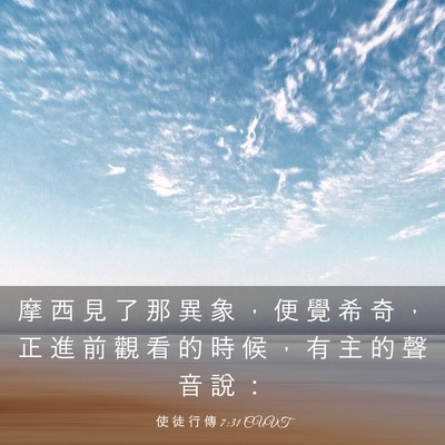 Picture 03 - 使 徒 行 傳 7:31 CUVT - 摩 西 見 了 那 異 象 ， 便 覺 希 奇 - Bible Verse Picture