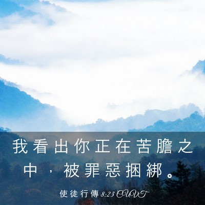 Picture 03 - 使 徒 行 傳 8:23 CUVT - 我 看 出 你 正 在 苦 膽 之 中 ， 被 - Bible Verse Picture