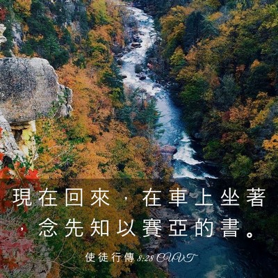 Picture 03 - 使 徒 行 傳 8:28 CUVT - 現 在 回 來 ， 在 車 上 坐 著 ， 念 - Bible Verse Picture