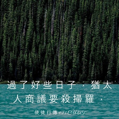 Picture 03 - 使 徒 行 傳 9:23 CUVT - 過 了 好 些 日 子 ， 猶 太 人 商 議 - Bible Verse Picture