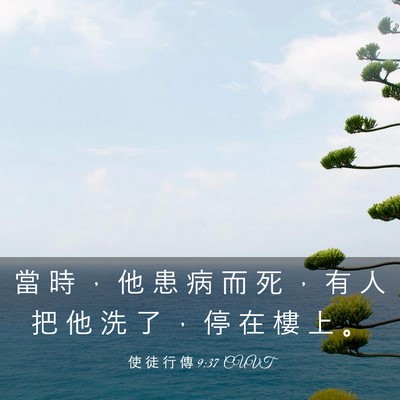 Picture 03 - 使 徒 行 傳 9:37 CUVT - 當 時 ， 他 患 病 而 死 ， 有 人 把 - Bible Verse Picture