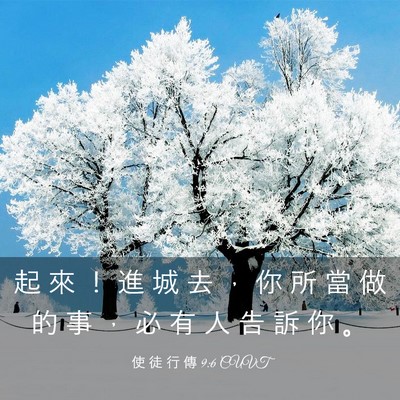 Picture 03 - 使 徒 行 傳 9:6 CUVT - 起 來 ！ 進 城 去 ， 你 所 當 做 的 - Bible Verse Picture